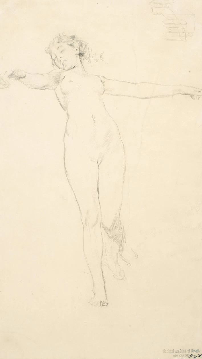 Schizzo di nudo femminile in piedi - National Academy of Design, New York
